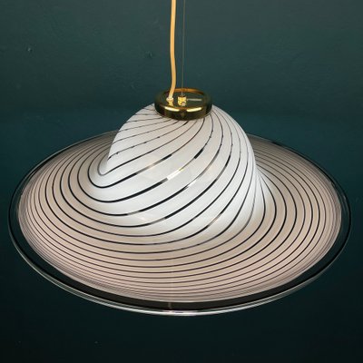 Swirl Murano Glass Pendant Lamp, Italy, 1970s-WQC-1404485