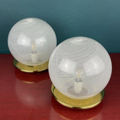 Swirl Murano Glass Table Lamps by F.Fabbian, Italy, 1970s, Set of 2-WQC-1353204