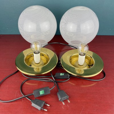 Swirl Murano Glass Table Lamps by F.Fabbian, Italy, 1970s, Set of 2-WQC-1353204