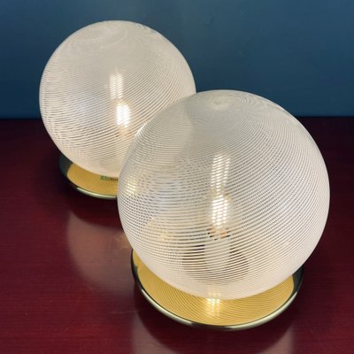 Swirl Murano Glass Table Lamps by F.Fabbian, Italy, 1970s, Set of 2-WQC-1353204