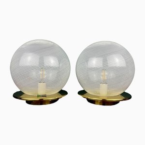 Swirl Murano Glass Table Lamps by F.Fabbian, Italy, 1970s, Set of 2-WQC-1353204