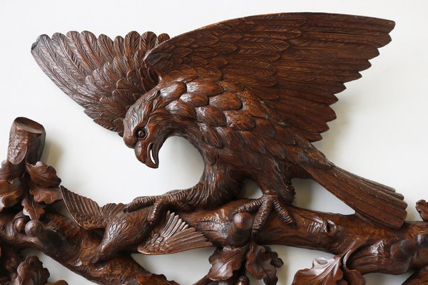 Swiss Black Forest Eagle Coat Rack in Walnut, 1880s-WIP-1735236