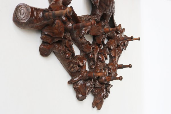 Swiss Black Forest Eagle Coat Rack in Walnut, 1880s-WIP-1735236