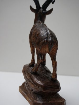 Swiss Black Forest Ibex Sculpture, 1920s, Wood-EA-1703971