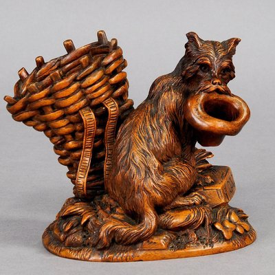 Swiss Black Forest Wooden Carved Begging Dog, 1900s-KJP-1149480