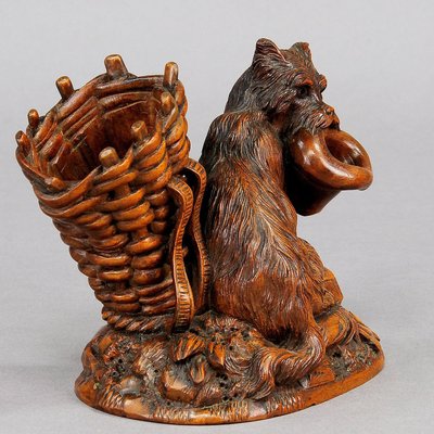 Swiss Black Forest Wooden Carved Begging Dog, 1900s-KJP-1149480