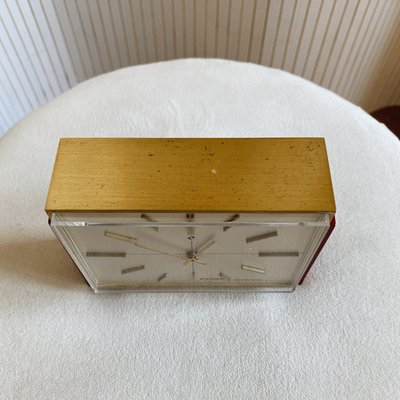 Swiss Brass Desk Clock from Sindaco Electronic Lic. Ato, 1960s-KND-1388621