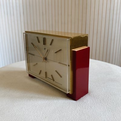 Swiss Brass Desk Clock from Sindaco Electronic Lic. Ato, 1960s-KND-1388621