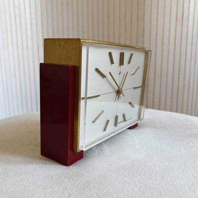 Swiss Brass Desk Clock from Sindaco Electronic Lic. Ato, 1960s-KND-1388621