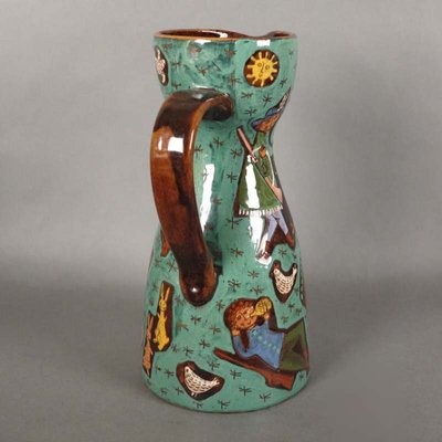 Swiss Ceramic Jug from Thun, 1940s-WK-549266