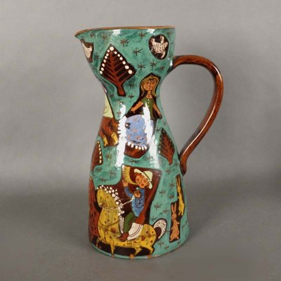 Swiss Ceramic Jug from Thun, 1940s-WK-549266