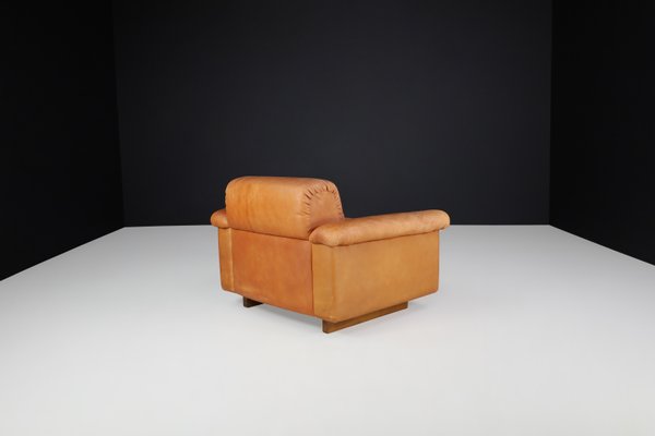 Swiss DS 45 Lounge Chairs in Patinated Leather from de Sede, 1970s, Set of 4-TRW-1797085