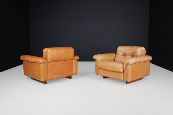 Swiss DS 45 Lounge Chairs in Patinated Leather from de Sede, 1970s, Set of 4-TRW-1797085