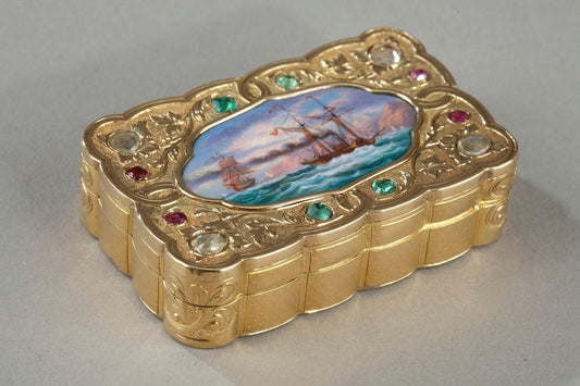 Swiss Export Enamelled Gold Snuff-Box, 1820s