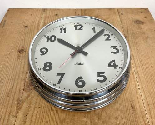 Swiss Industrial Wall Clock from Sterling, 1960s-CGF-1438751