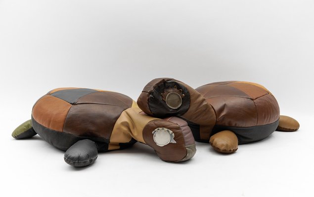 Swiss Leather Patchwork Turtle, 1960s-KQB-1742555