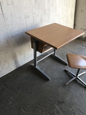 Swiss School Desk and Chair from Embru, 1960s, Set of 2-OXJ-562782