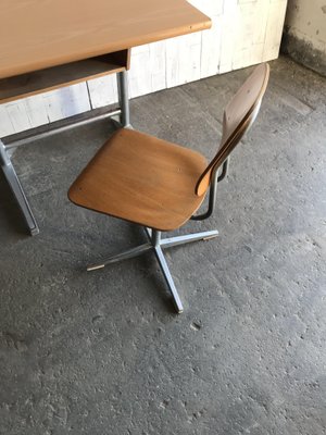 Swiss School Desk and Chair from Embru, 1960s, Set of 2-OXJ-562782