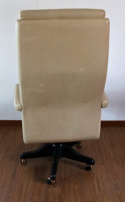 Swivel Armchair in Beige Leather-IYX-1317757