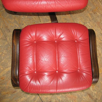 Swivel Armchair with Footrest from Göte Möbler, Sweden, 1970s, Set of 2-YGE-1320314