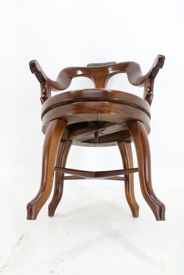 Swivel Barber Beech Chair, Former Czechoslovakia, 1920s-TZ-2018650