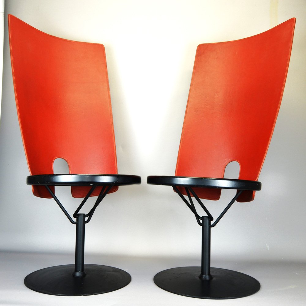 Swivel Chairs by Borge Lindau for Bla Station, 1986, Set of 2