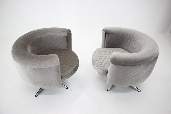 Swivel Club Chairs, Czechoslovakia, 1960s, Set of 2-TZ-1229430