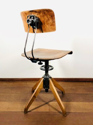 Swivel Desk Chair attributed to Robert Wagner, Bemefa Workshop Chair from Rowac, 1940s-LCQ-1773578