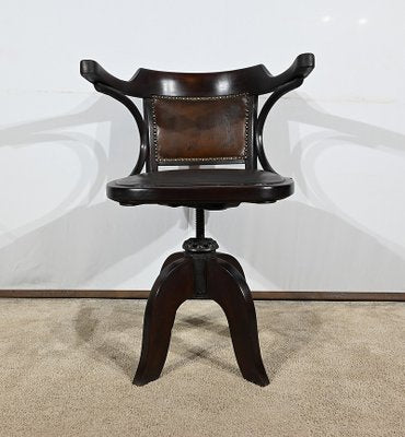 Swivel Desk Chair in Tinted Beech, 1940s-RVK-1798777