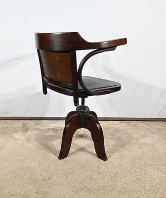 Swivel Desk Chair in Tinted Beech, 1940s-RVK-1798777