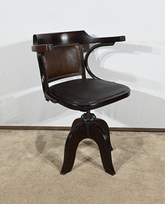 Swivel Desk Chair in Tinted Beech, 1940s-RVK-1798777