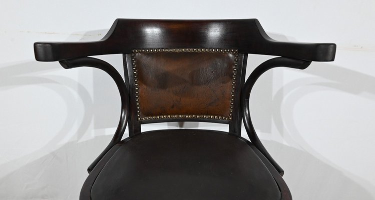 Swivel Desk Chair in Tinted Beech, 1940s-RVK-1798777