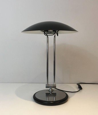 Swivel Desk Lamp in Chrome & Black Lacquered Metal-BA-1365547