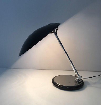 Swivel Desk Lamp in Chrome & Black Lacquered Metal-BA-1365547