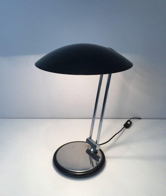 Swivel Desk Lamp in Chrome & Black Lacquered Metal-BA-1365547