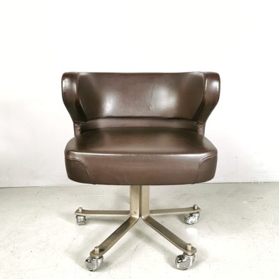 Swivel Leather Armchair by Giulio Moscatelli for Formanova, 1970-PRS-1259581