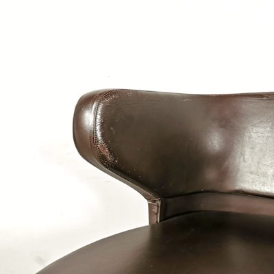 Swivel Leather Armchair by Giulio Moscatelli for Formanova, 1970-PRS-1259581