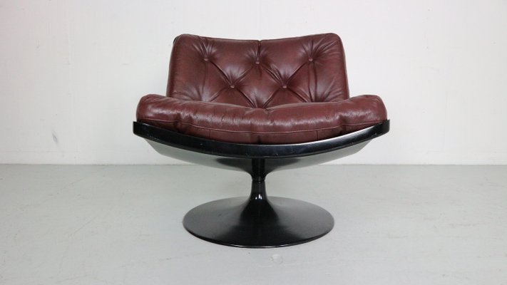 Swivel Leather Lounge Chair Model F504 by Geoffrey Harcourt for Artifort, 1968-DT-2026116