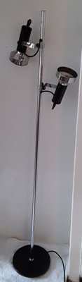 Swiveling Double Radiator Chromed Metal Floor Lamp, 1970s-HOI-779760