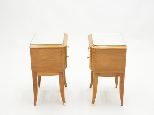 Sycamore Bedside Tables by Jean Pascaud, 1940s, Set of 2-YJA-852126