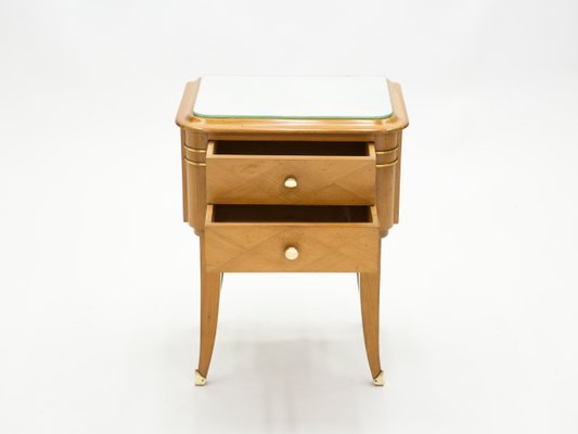 Sycamore Bedside Tables by Jean Pascaud, 1940s, Set of 2-YJA-852126