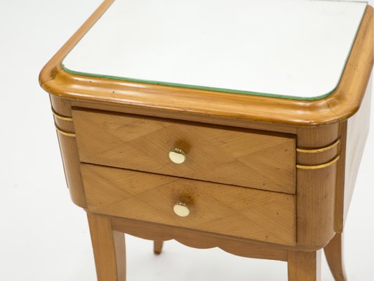 Sycamore Bedside Tables by Jean Pascaud, 1940s, Set of 2-YJA-852126