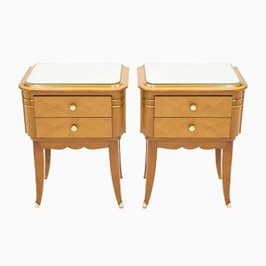 Sycamore Bedside Tables by Jean Pascaud, 1940s, Set of 2-YJA-852126