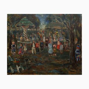 Sylvain Vigny, La Fête Foraine, 1950, Oil on Canvas-FMZ-1381029