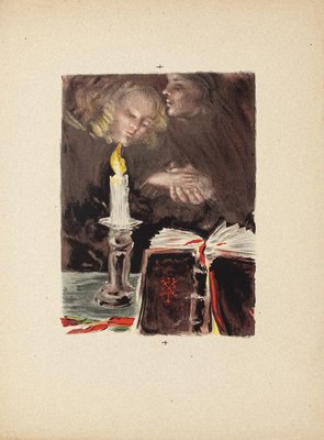 Sympathy Watercolor on Paper by Pierre Laurent Brenot-ZCI-773198