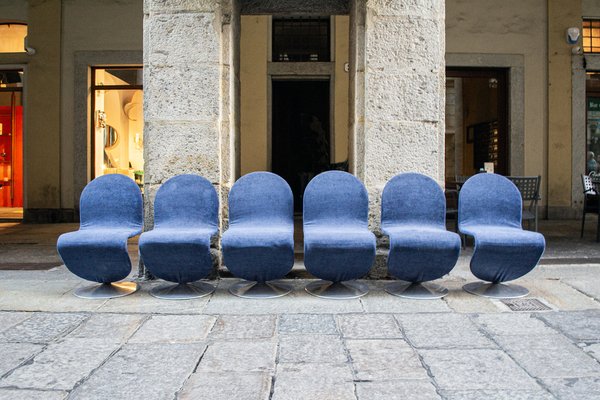 System 1-2-3 Chairs by Verner Panton for Fritz Hansen, 1973, Set of 6-VCV-1799271