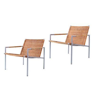 SZ01 Lounge Chairs in Rattan by Martin Visser for 't Spectrum, 1960s, Set of 2-XT-1823022