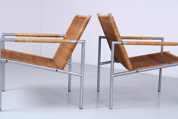 SZ01 Lounge Chairs in Rattan by Martin Visser for 't Spectrum, 1960s, Set of 2-XT-1823022