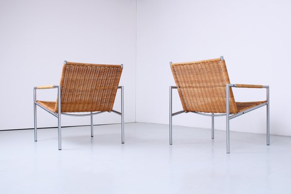 SZ01 Lounge Chairs in Rattan by Martin Visser for 't Spectrum, 1960s, Set of 2-XT-1823022