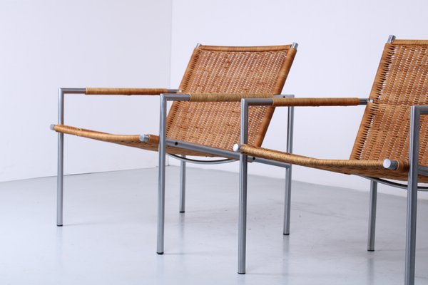 SZ01 Lounge Chairs in Rattan by Martin Visser for 't Spectrum, 1960s, Set of 2-XT-1823022